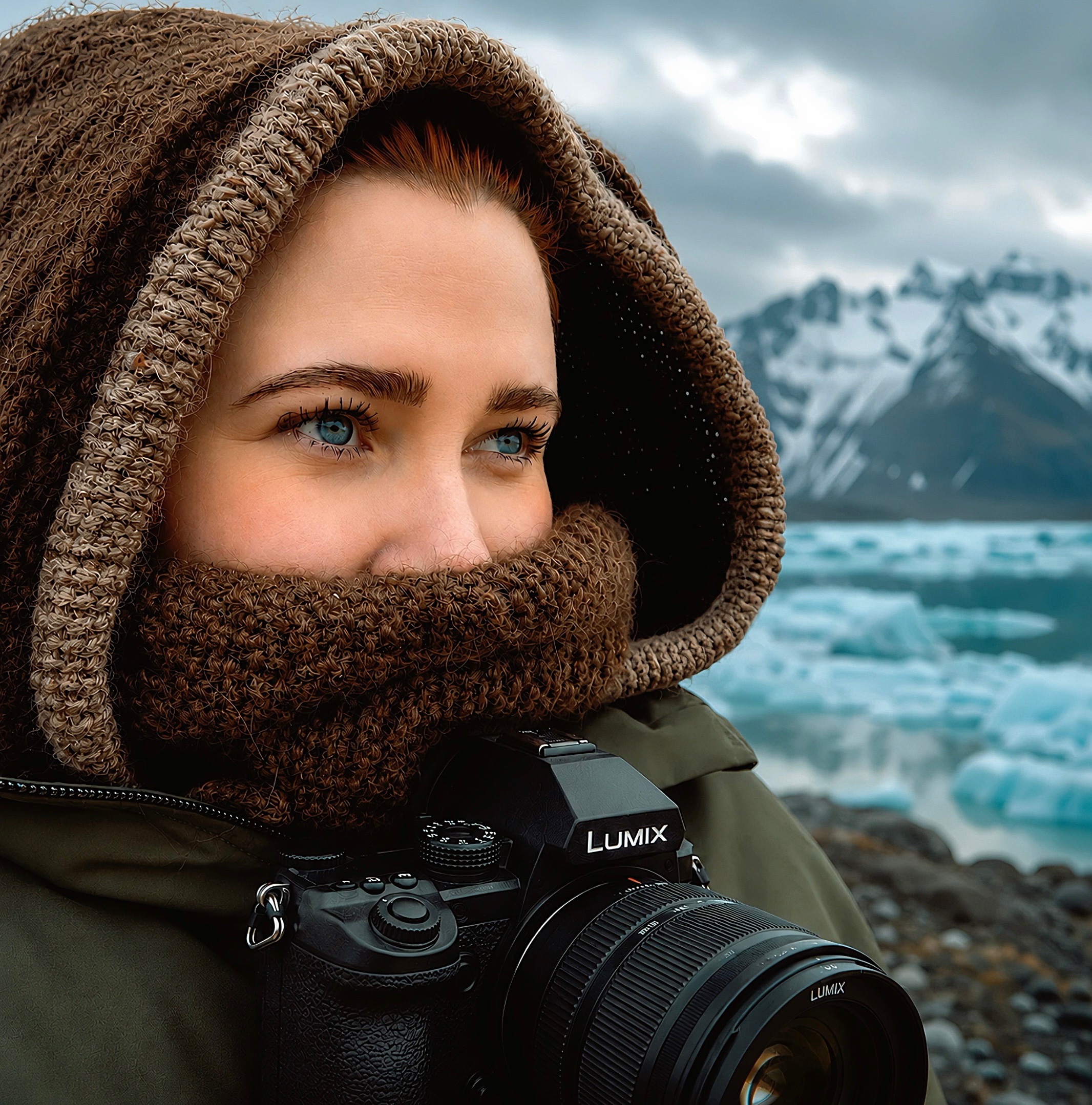 Julie Benche med kamera i Island